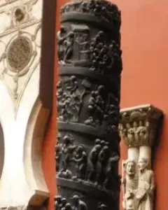 Bernward Column with a spiral band of relief scenes running up the shaft