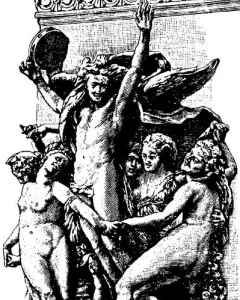 La Danse by Carpeaux, showing a lively sculptural group of nude and semi-nude figures dancing around a central male figure.