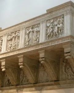 Cantoria marble relief panels showing children singing and playing instruments