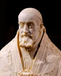 Marble bust of Pope Gregory XV in ornate ecclesiastical robes