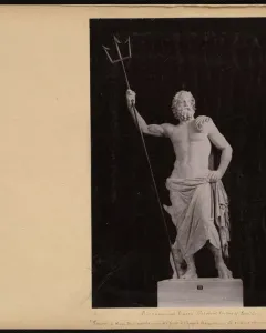 Poseidon of Melos statue of a bearded man holding a trident aloft