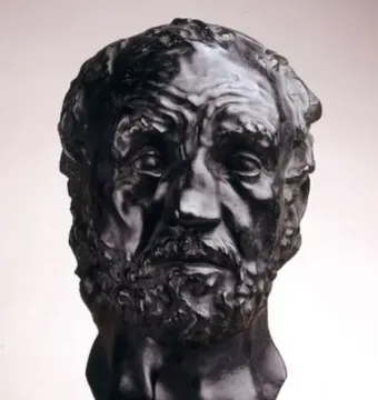 Bust of Man with the Broken Nose showing a bearded face with a furrowed brow and asymmetrical nose.