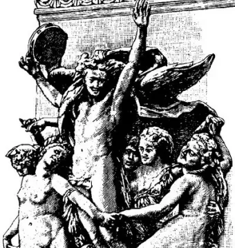 La Danse by Carpeaux, showing a lively sculptural group of nude and semi-nude figures dancing around a central male figure.