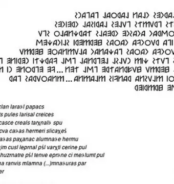 Inscription from the Sarcophagus of Laris Pulenas shown as mirrored text above and standard Latin script below on a white background.