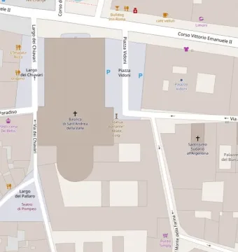 Map showing the location of Abbot Luigi near Basilica di Sant\'Andrea della Valle and Piazza Vidoni.