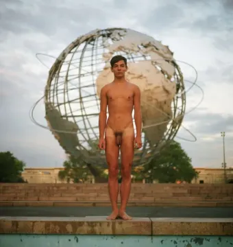 The Unisphere sculpture at Flushing Meadows with its globe and support rings visible.