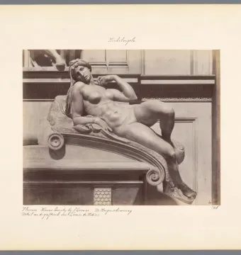 Michelangelo’s Dawn, a reclining marble figure on the Medici tomb.