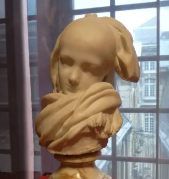 Alsatian Orphan sculpture by Auguste Rodin in marble.
