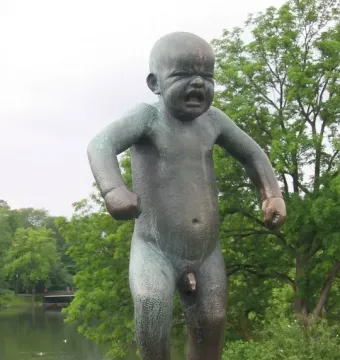 Angry Boy sculpture in Frogner Park, Oslo