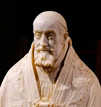 Marble bust of Pope Gregory XV in ornate ecclesiastical robes
