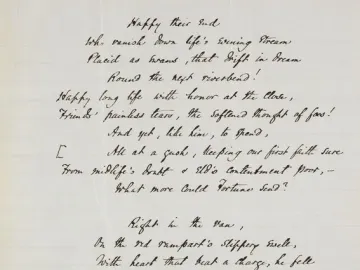 Handwritten poem in cursive on lined paper with a signature at the bottom left and the number 13 at the top right.