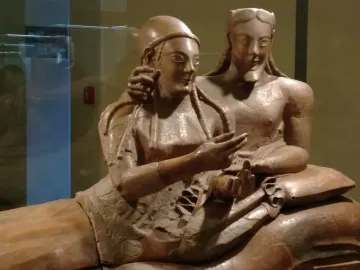 Sarcophagus of the Spouses terracotta sculpture of a reclining man and woman