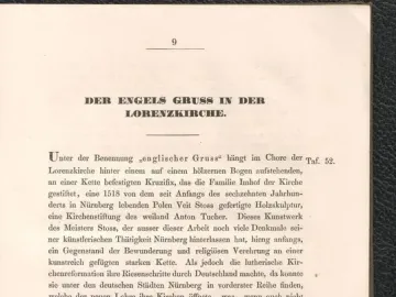 A cream-colored page from an old book with a centered German title and several paragraphs of text.