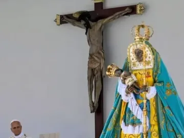 Cristo de La Laguna wooden crucifix against a light-colored wall