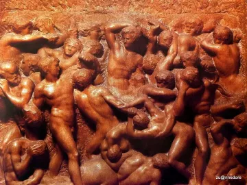 Battle of the Centaurs relief sculpture by Michelangelo
