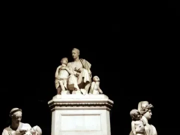 The Monument to Nicola Demidoff, a white marble memorial with a seated central figure and smaller figures around the base.