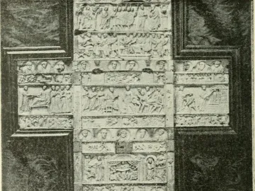 Brescia Casket with dense relief carvings arranged in rows of narrative scenes and busts