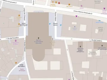 Map showing the location of Abbot Luigi near Basilica di Sant\'Andrea della Valle and Piazza Vidoni.