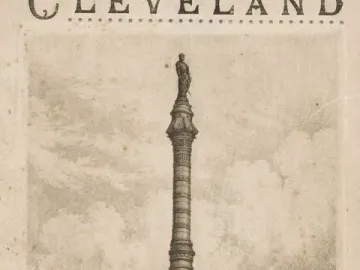 Soldiers\' and Sailors\' Monument rising from a broad ornate base in a public square, with small figures of people nearby.