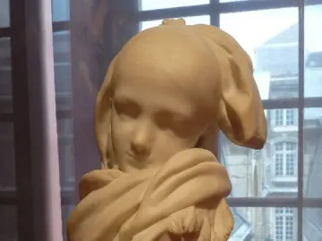 Alsatian Orphan sculpture by Auguste Rodin in marble.