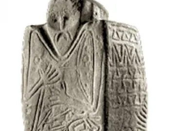 Kernosivka Idol stone pillar with carved human figure and geometric reliefs