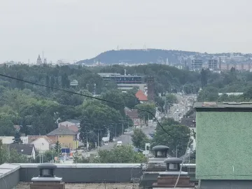 The Liberty Statue appears as a distant silhouette atop a hill.