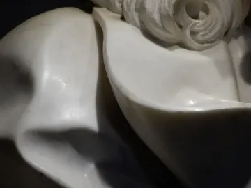 Draped marble shoulder detail from Bernini\'s Bust of the Saviour.