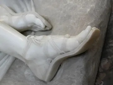 Close-up of Antonio Canova\'s Endymion Sleeping marble sculpture.
