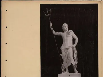 Poseidon of Melos statue of a bearded man holding a trident aloft