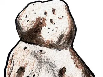 Venus of Berekhat Ram stone figurine on a display stand