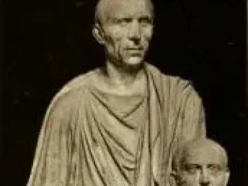 Togatus Barberini marble sculpture of a Roman senator holding two ancestral busts