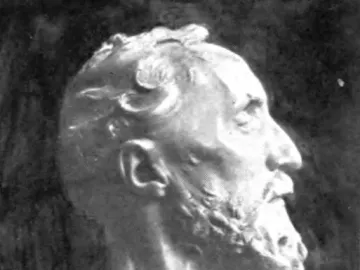 Profile view of Rodin’s bust of Jules Dalou, showing the sculpted head, beard, and upper chest.