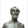Bronze bust of Jules Dalou with a beard and sculpted hair, facing left.