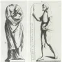 Side-by-side black and white illustrations, including the Stele of Avile Tite with a bearded male figure holding a spear and dagger.