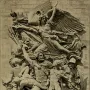 La Marseillaise relief sculpture showing a winged female figure leading a group of armed warriors in dramatic movement.