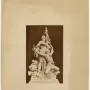 Sepia photograph of the La Défense de Paris sculpture group, showing a draped female figure standing over a kneeling soldier.