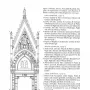 Line drawing of the Porta della Mandorla showing a Gothic portal with an arched entryway, niches, carved figures, and a sculptural pinnacle.