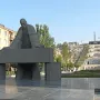 Monument to Alexander Tamanyan in front of the cascading stairway in Yerevan.