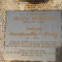 Selena memorial plaque with golden inscription and mosaic border at Mirador de la Flor