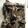 Canada\'s Golgotha bronze sculpture showing a central figure with outstretched arms above several uniformed figures looking up