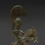 Bronze statuette of the Warrior of Moixent showing a rider on horseback facing right with arms outstretched.