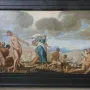 Renaissance-style painting in the Mausoleum of Prince Ernst showing emerging figures, skulls, and bones beneath a cloudy sky.