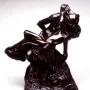 Triumphant Youth bronze sculpture showing two muscular male figures intertwined, one draped across the other\'s back and shoulders.
