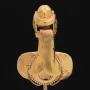 Serpent labret with articulated tongue shown from above on a black background.