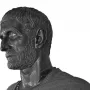 Capitoline Brutus bronze bust in left profile with wavy hair, beard, and an inlaid eye.