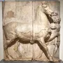 Attic funerary relief showing a horse with a groom beside its head