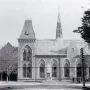 Rolleston Statue on a pedestal in front of the Canterbury Museum facade