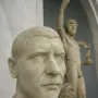 Marble bust of Philip the Arab with a close-cropped hairstyle, short beard, and a repaired mark across the nose.