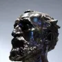 Bronze bust of Jules Dalou with a beard and sculpted hair, facing left.