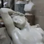 Detail of Antonio Canova\'s Endymion Sleeping marble sculpture.